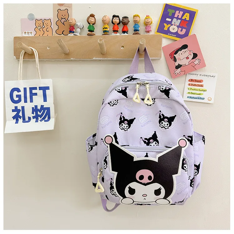 

Kawaii Sanrio Cinnamoroll Kuromi Student Bag Pochacco Female Shoulder Cartoon Kindergarten Children's Book Bag Birthday Gift Toy