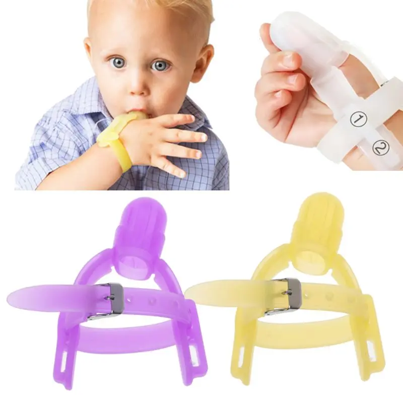 Nontoxic Silicone Baby Finger Guard Stop Thumb Sucking Wrist Band for Babies Prevent Bite Fingers Toys