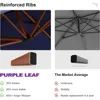 10' X 13'Double Top Deluxe Wood Pattern Rectangle Patio Umbrella Offset Hanging Umbrella Outdoor Market Umbrellas Garden 5
