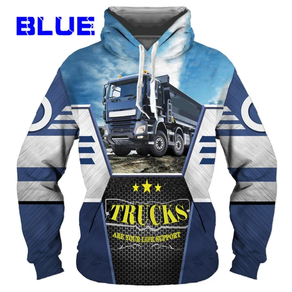 

Men's Fashion Hoodie Print 3D Truck Driver Sweatshirt Original Design Pattern Cosplay Pullover