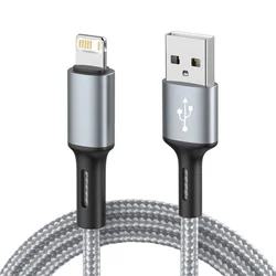 Premium USB to Lightning Fast Charge Cable - Short & Long Length Options - 0.25m (Silver)