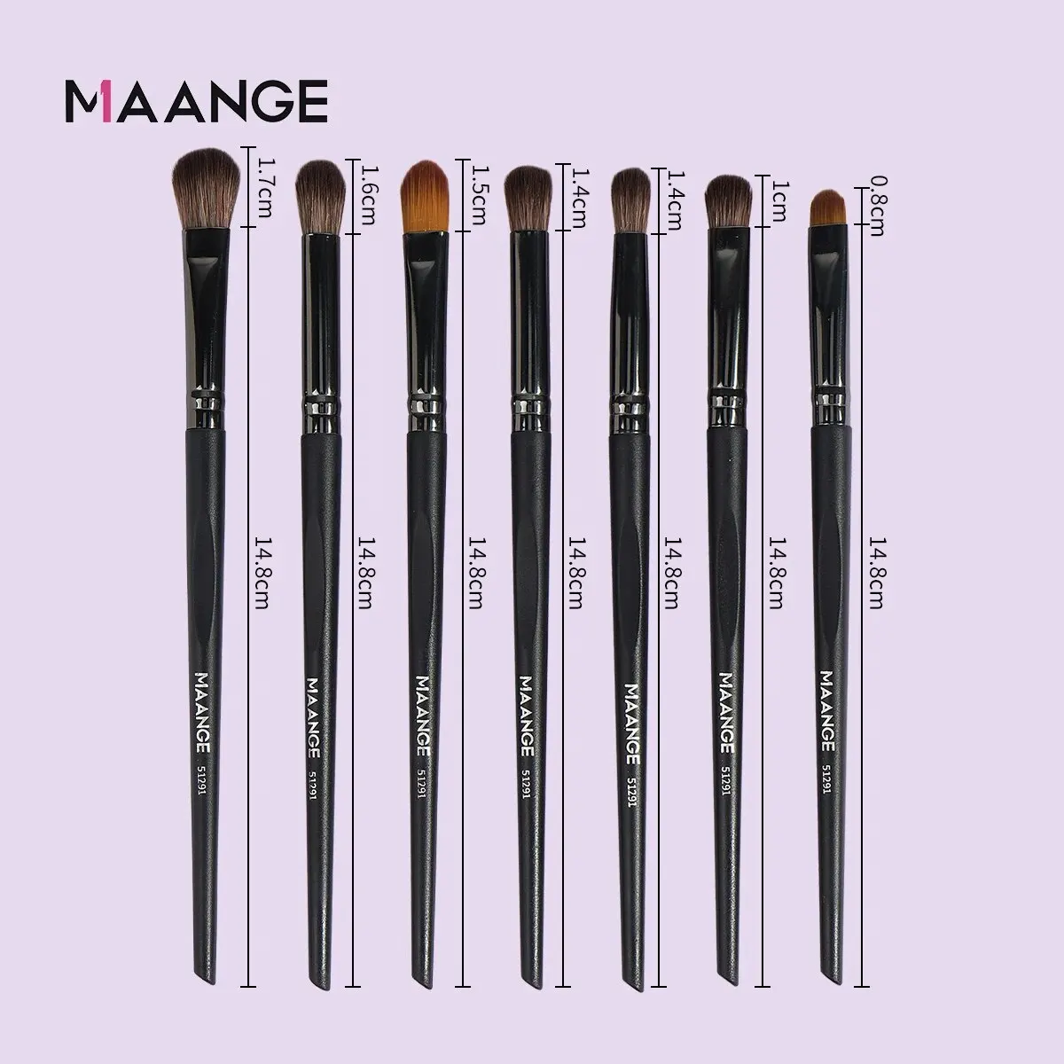 MAANGE Eye Makeup Brushes Kit 7PCS Eyeshadow Makeup Brushes Set Blending Soft Synthetic Bristle Lip Brush Cosmetic Beauty Tools - 6