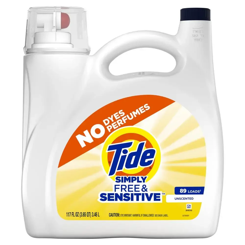 Gentle Unscented Liquid Laundry Detergent Cold Wash 117floz 89 Loads Eco-Friendly Concentrated Formula