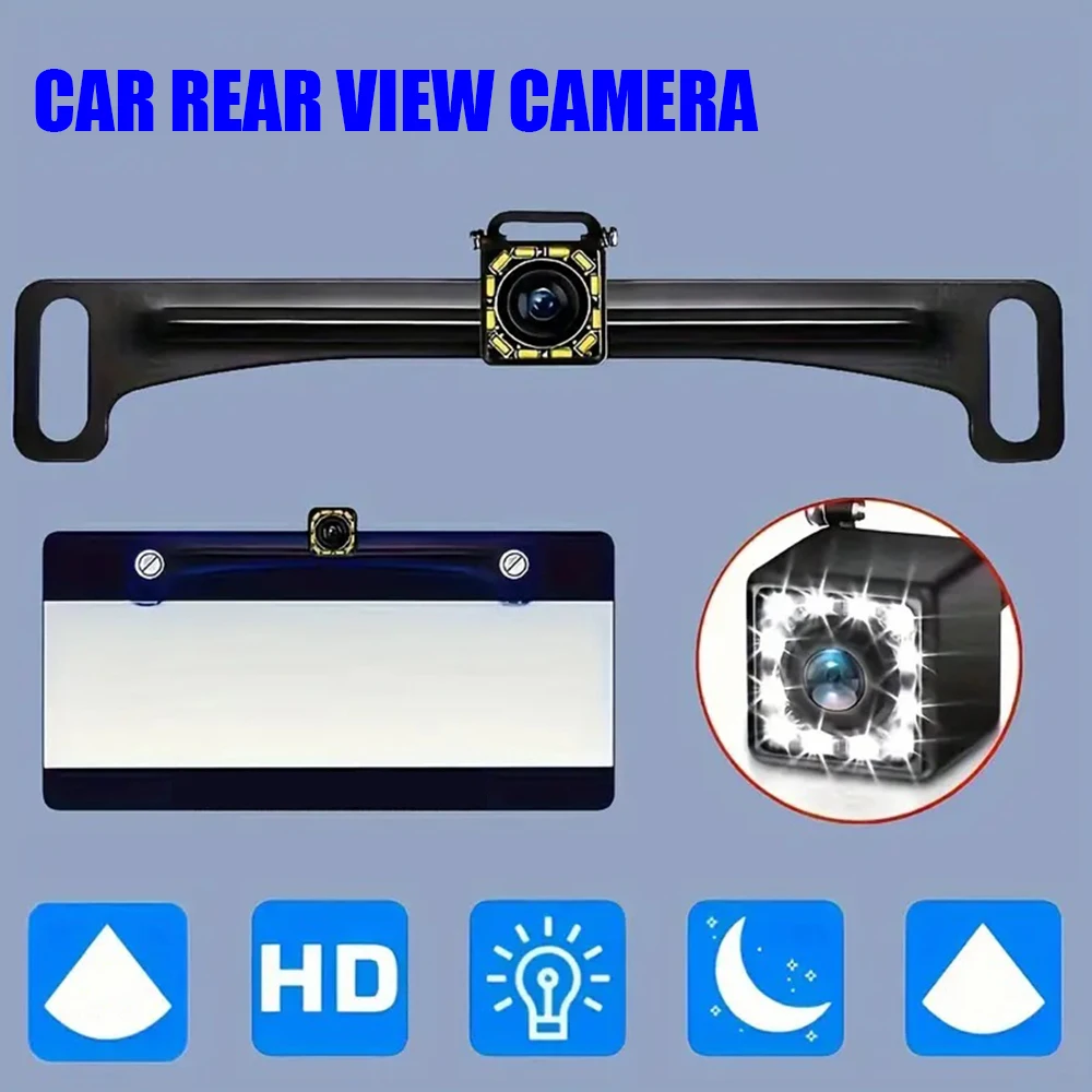 차량 후방 카메라 번호판 후진 12 LED 야간 시야 모니터 후진 주차 SUV 픽업 캠핑카 트랙터 RV용