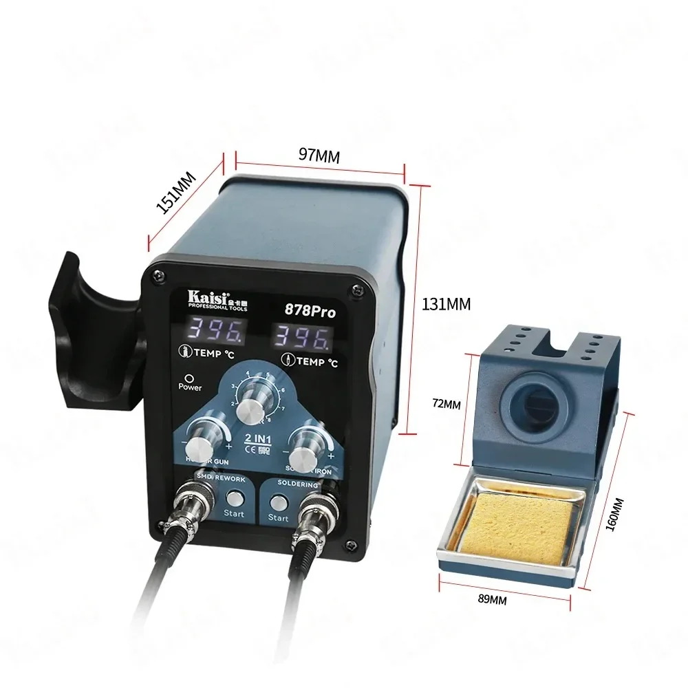 Kaisi 878PRO High-Power Hot Air Gun Welding Station Mobile for Motherboard BGA SMD Quick Heating Desoldering Station Tool tools 2