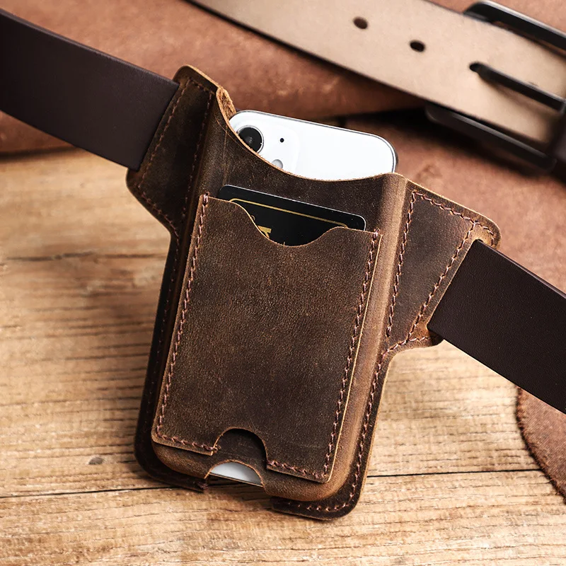 Leather Belt Cellphone Bag For Phone Waist Case Mobile Phone Pouch