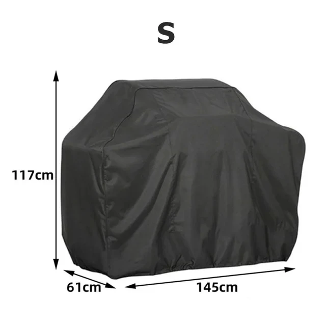 Durable Black UV-Protective BBQ Grill Cover