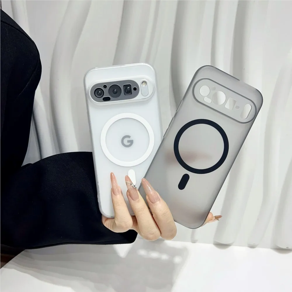 Luxury Translucent Matte Magnetic Case with Wireless Charging Capability - Candy Color Slim Cover
