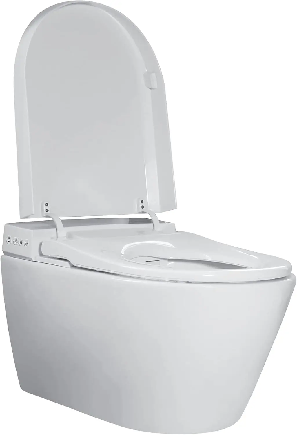 Aqueous in-Wall Smart Toilet Combo Set - Toilet Bowl with Bidet Seat Tank and Carrier System (2 X 4 Studs) Chrome Push Buttons 4