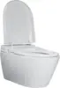 Aqueous in-Wall Smart Toilet Combo Set - Toilet Bowl with Bidet Seat Tank and Carrier System (2 X 4 Studs) Chrome Push Buttons 4