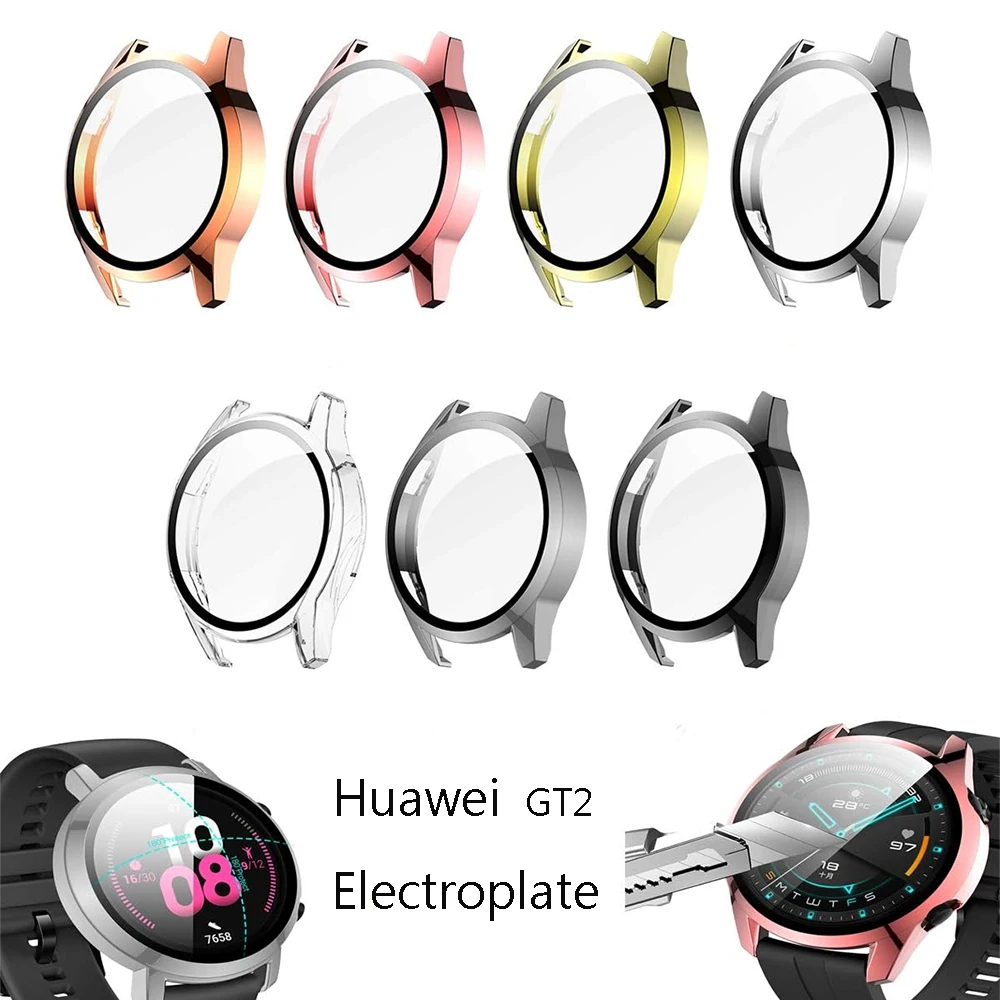 Premium Tempered Glass Watch Case with Full Coverage Bumper Screen Protector