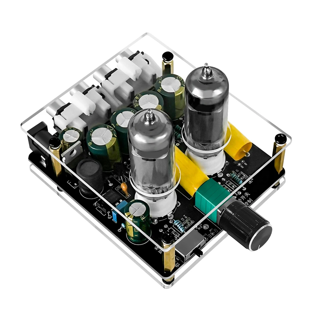 HiFi 오디오 프리앰프 DC12V 16V 프리앰프 튜브 보드 조정 가능한 프리앰프 튜브 보드 DIY 키트 앰프 스피커용 다중 입력 옵션