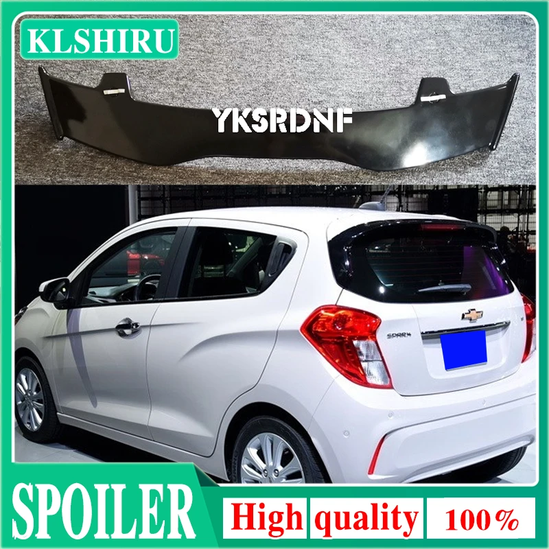 car hood Hatchback Spoiler For Chevrolet Spark Universal Spoiler ABS Plastic Carbon Fiber Look Rear Roof Wing Car Body Kit Accessories dodge ram fender flares