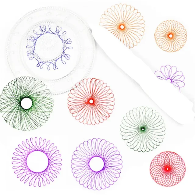 22Pcs Spirograph Drawing Toys Interlocking Gears Wheels Painting Child Creative Educational Learning Toy Drawing Accessories 4