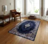 Turkish Rug Oriental Dark Blue Carpet for Living Room Rug Saloon Rugs Anti-slip Non slip Kitchen Rug Turkish Entryway Doormat 4