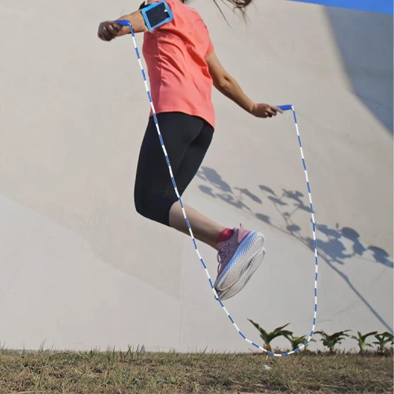 Soft Beaded Jump Rope Non-Slip Handle Adjustable Tangle-Free Segmented Fitness Skipping Rope