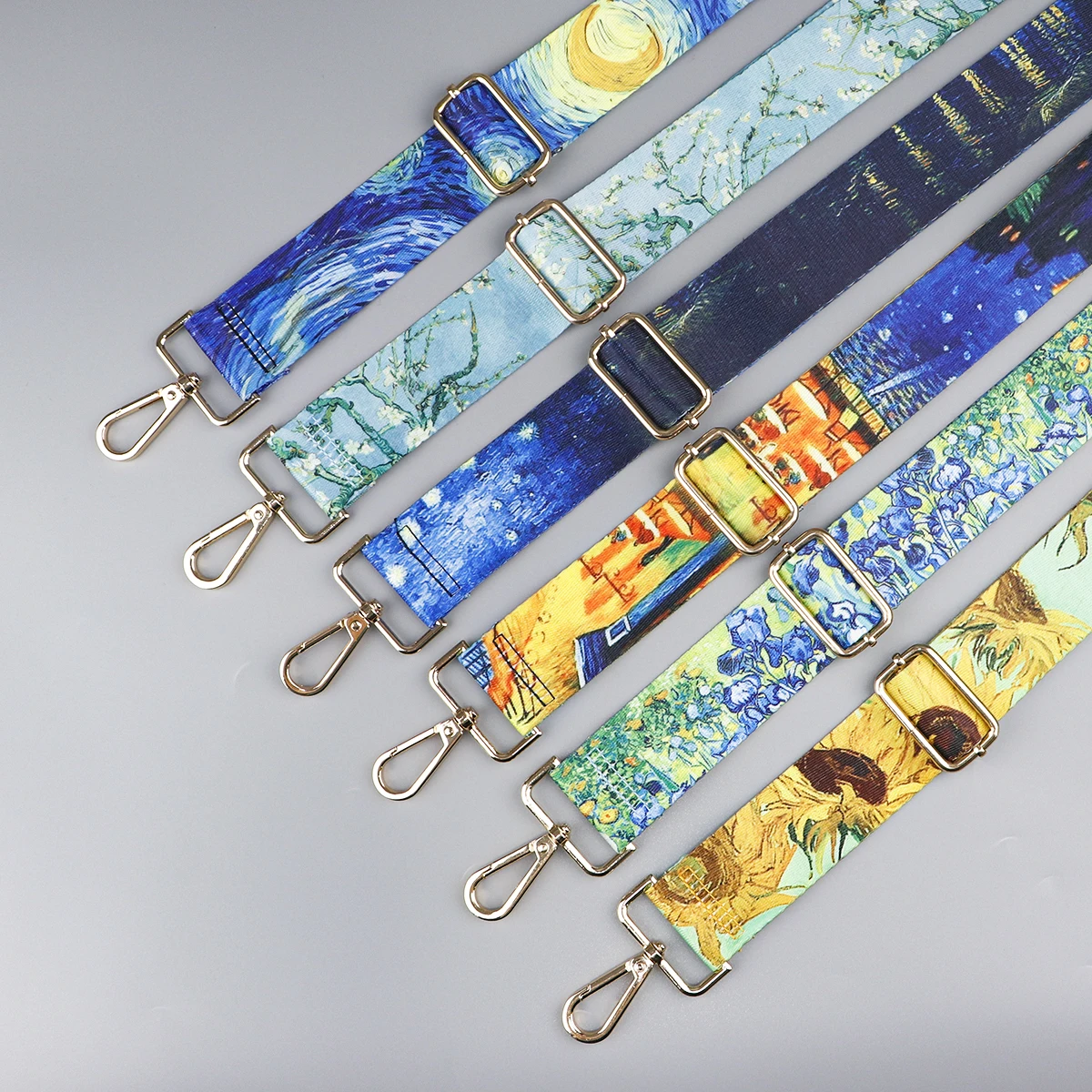 

Van Gogh Art Ladies Messenger Bag Strap Adjustable Wide Belts Replacement Fit For Handbag Crossbody Gold Buckle Accessories