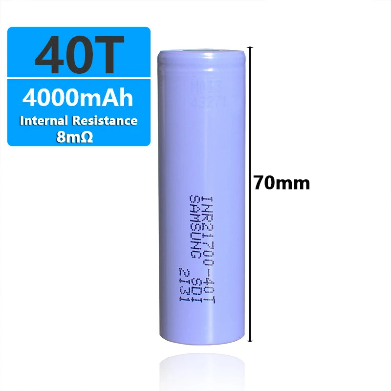 1 pc Original 3.7V INR21700-40T 21700 4000mAh Max 40A Continuous Discharge  10C Discharge Rate Power Tool Battery - AliExpress