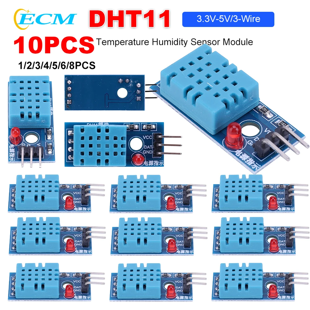 1-10pcs-DHT11-Sensor-Modules-3-3V-5V-Digital-Temperature-and-Humidity ...