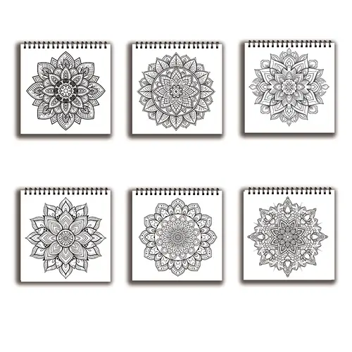 Coloring Book - 7.87x 7.87 inches 32 pages mandala coloring book - perfect for soothing, doodling, holiday parties - Image 5