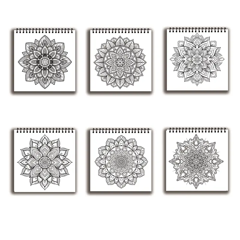 Coloring Book - 7.87x 7.87 inches 32 pages mandala coloring book - perfect for soothing, doodling, holiday parties - Image 5