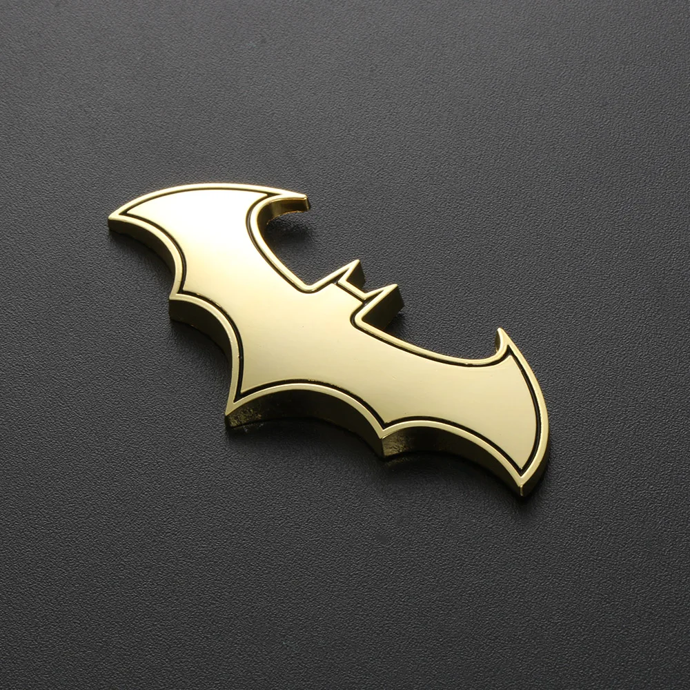 New 3D Car Sticker Metal Bat Decal Gold/Silver/Black Auto Vehicle Emblem Tail Badge Cool Styling Motorcycle Decoration Accessory 2