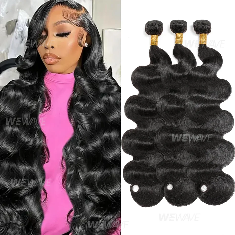 Human Hair Body Wave Wigs Bundles 100% Original Black Natural Brazilian Hair Extensions 1/3/4 Pieces Bundles Deals For Women