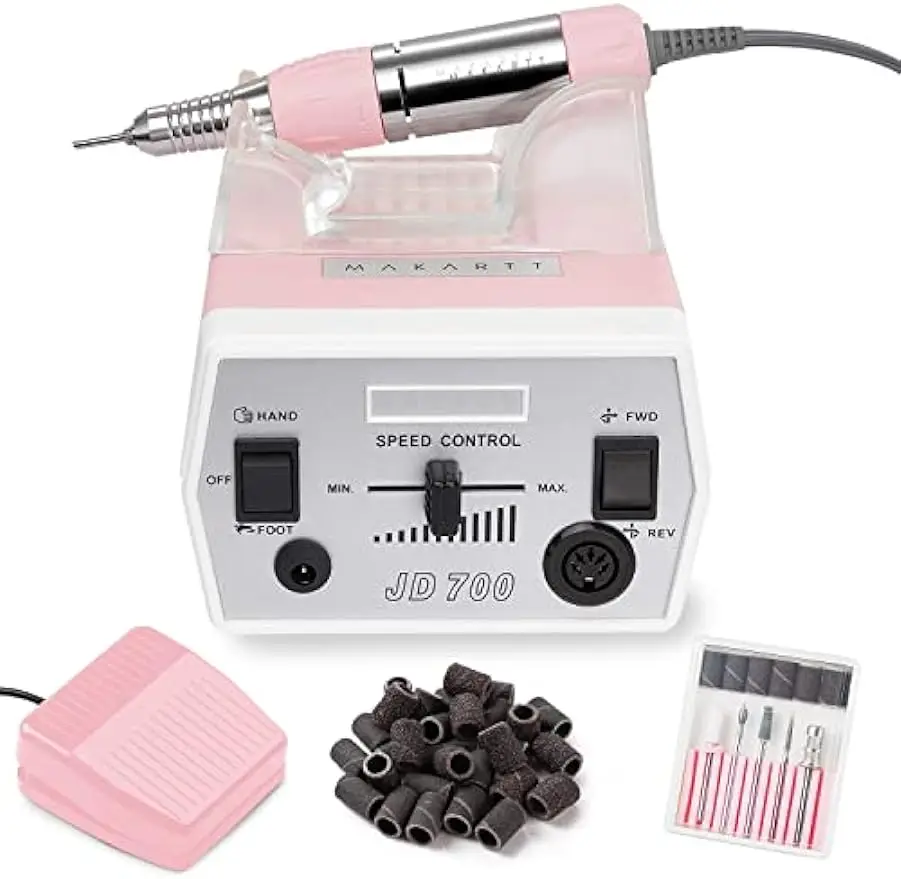 

Makartt Nail Drill Portable Electric Nail File Machine Geneviere E File Pink JD700 Professional 30000RPM Manicure Dril