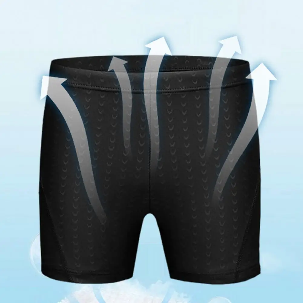 Men Swimming Shorts Waterproof Quick Dry Swimwear Swim Trunks Mid Waist Soft Breathable Solid Color Plus Size Swimming Pants