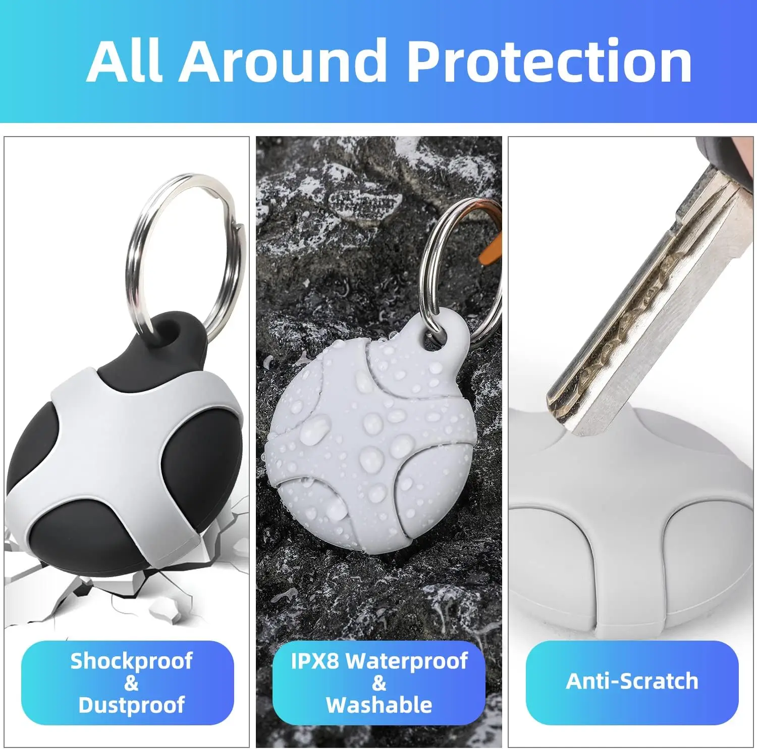 Airtag Holder Keychain - Durable Silicone Case
