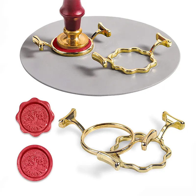 Wax Seal Molds Round and Flower Shaped Metal Wax Seal Mold for Wedding