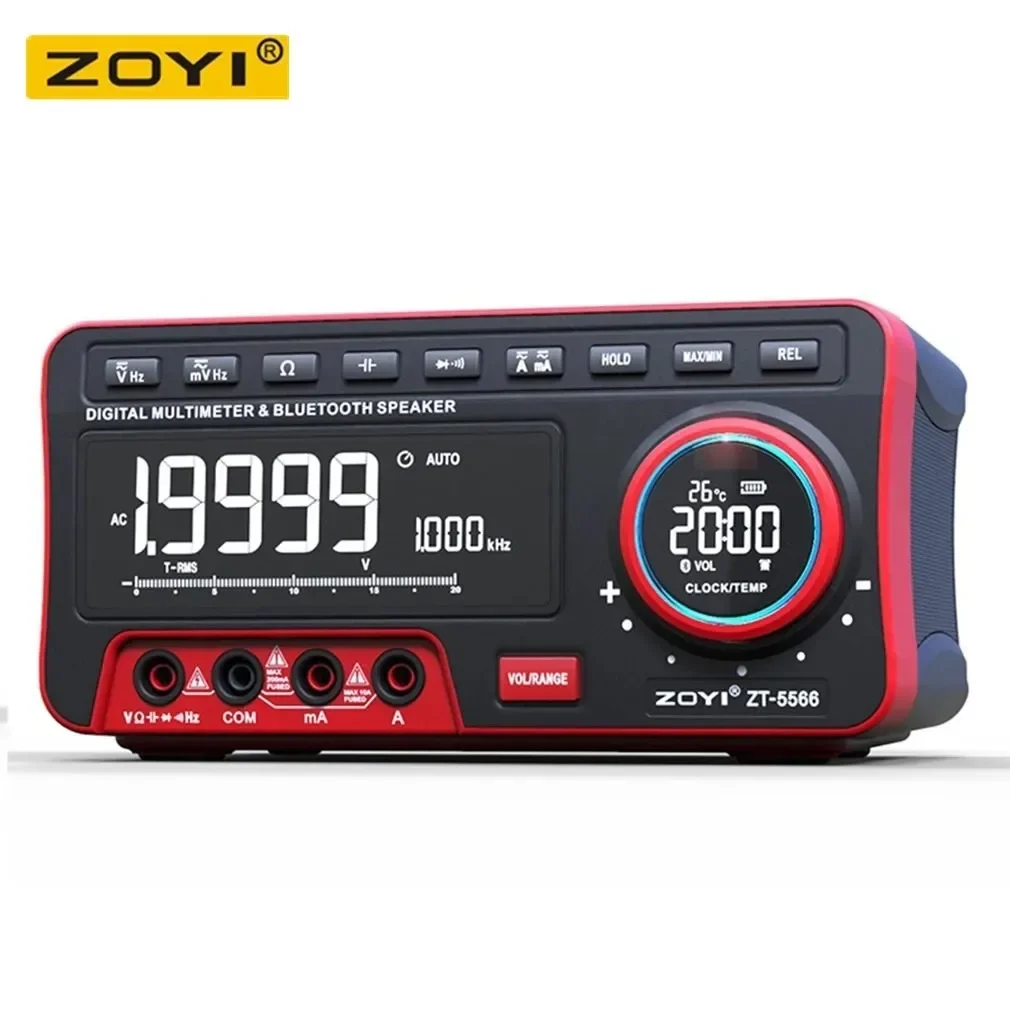 미니 데스크탑 멀티미터 ZT-5566 듀얼 스크린 EBTN 19999 카운트 멀티미터(무선 스피커 포함) 전압 전류 캡Hz 테스터