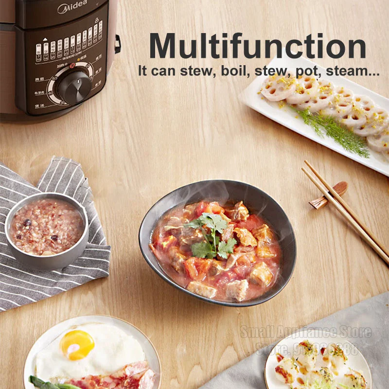 Midea Electric Pressure Cooker 5L Double Liner Household Rice Cooker 220V Kitchen Appliance Multifunctional Electric
