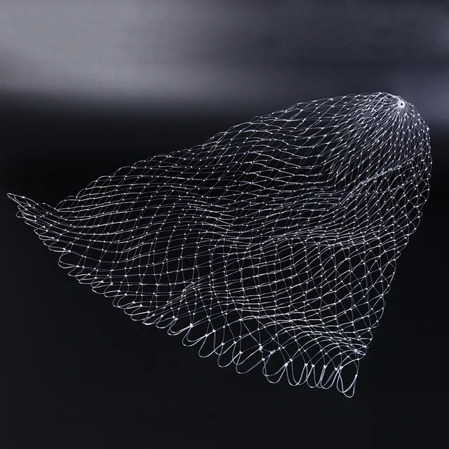 1 Pc Nylon Fish Line Fishing Net Rhombus Mesh Hole Net Collapsible Fishing Tools 3 Sizes Woven Fishing Net Fishing Accessories 3