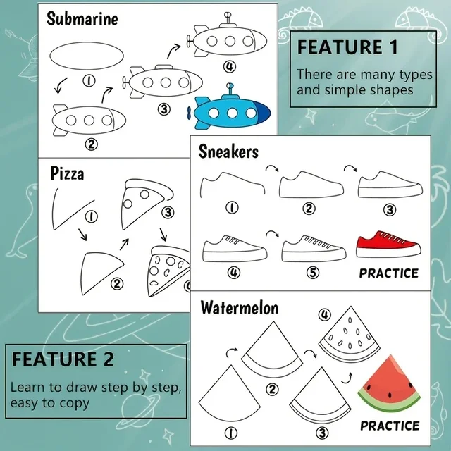 Graffiti Coloring Step-by-Step Drawing Book for Youngsters 48 Creative Patterns Classroom Learning Tool Books Art Supplies 4