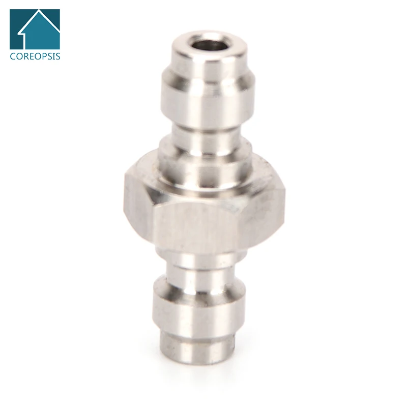 Stainless Steel Quick Connect Couplings 1pcs 8mm Air Filling Socket Double End Plug