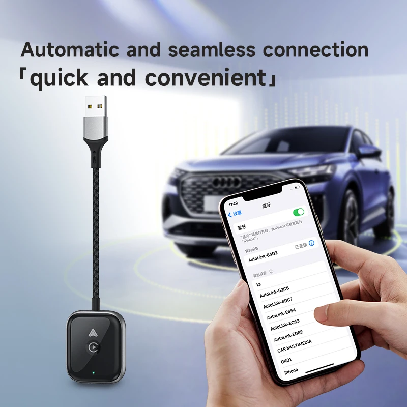 Wireless CarPlay Android iphone Auto Wireless Adapter Smart Mini Box Plug And Play WiFi Fast Connect Universal 2 in 1