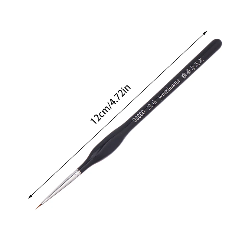 5개 세트 00000 정밀 미세 팁 페인트 브러시 - 아크릴, 모델 및 미니어처 디테일 페인팅용 나일론