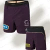 2024 New Arrival Summer NRL Brisbane Broncos Training Shorts For Oversized Cartoon Tops Kids/Adults Athletic Shorts Jersey 2