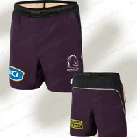 2024 New Arrival Summer NRL Brisbane Broncos Training Shorts For Oversized Cartoon Tops Kids/Adults Athletic Shorts Jersey 2