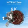KanDao QooCam 3 Ultra 360 Action Camera,8K Waterproof Sports Camera with Dual 1/1.7" Sensors,96MP Photo,HDR,F1.6 Fast Aperture, 2