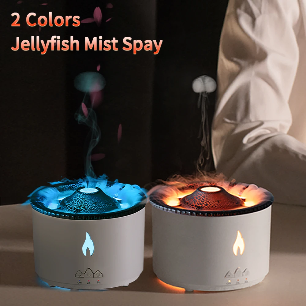 Jellyfish Volcano Fire Flame Aroma Air Humidifier Diffuser Essential