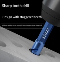 Bleu nouvelle foret excentrique dentelé à quatre lames foret en acier inoxydable pour béton et acier inoxydable moulé à sec pour carreaux complets, céramique, verre, marbre 4