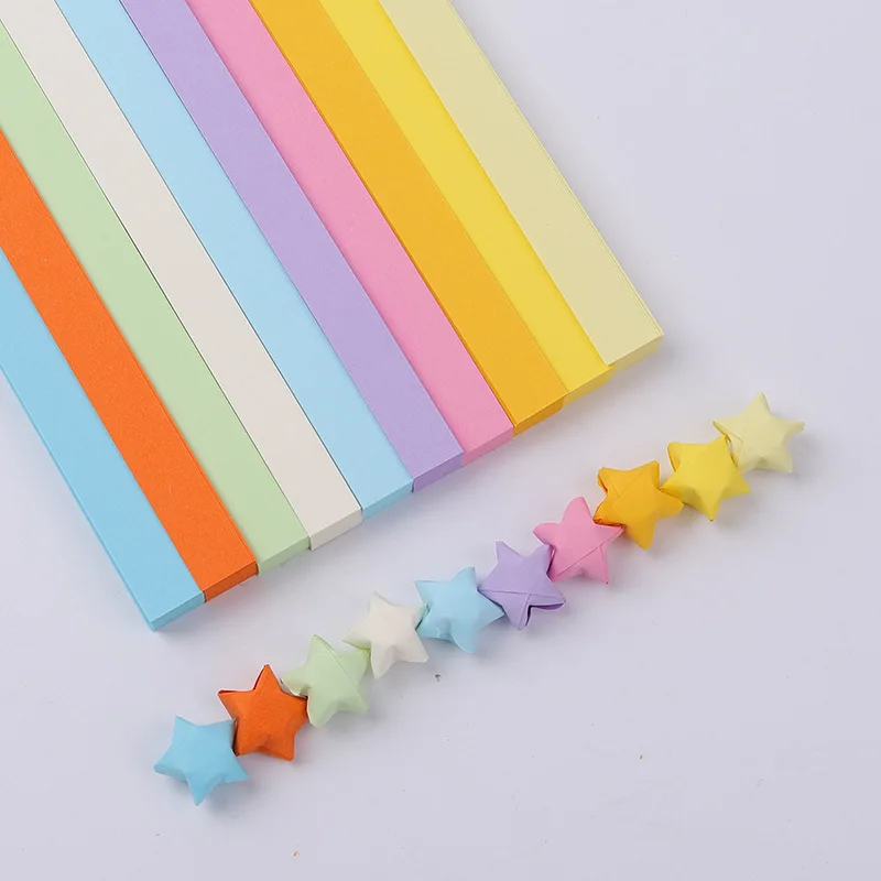 210 Sheets Luminous Origami Stars Paper 10 Colors Strips Lucky Star Decor  Folding Paper Craft Paper