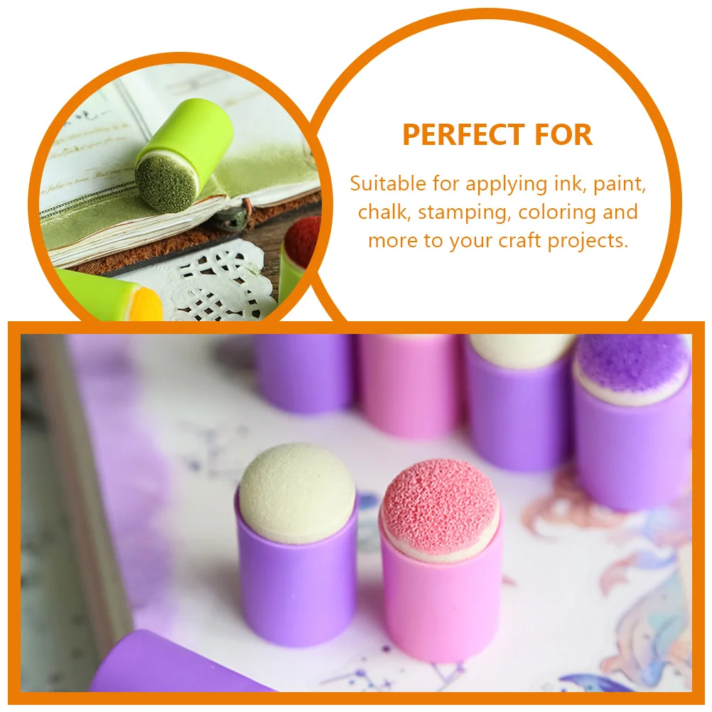 5 Pcs Sponge Seal Ink Blending Tool Finger Stamp Daubers Paint Brushes Art Supplies Washable Reusable Crafting Painting Sponges 4