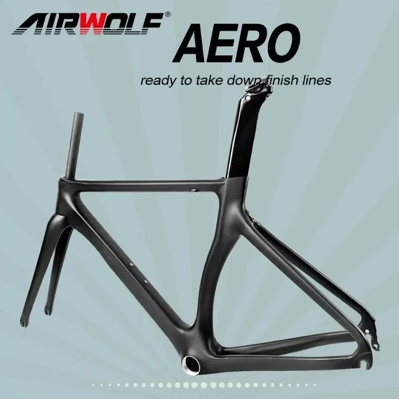 

Airwolf T1100 Road Carbon Frame 130*9mm BB386 V-Brake Bike Frame 700*28c Bicycle Frameset Road Bike Frame Cyclocross