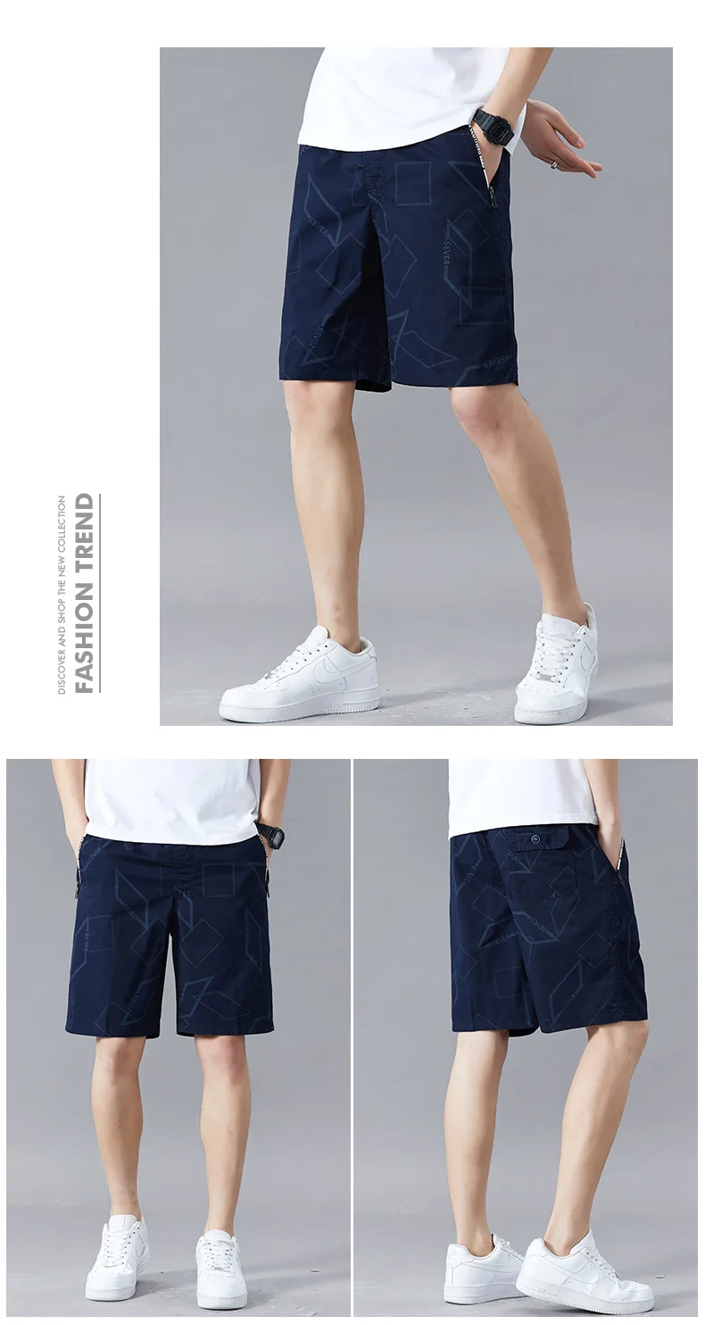 Big Men's Summer Shorts Cotton Knee Pants Golf Plaid Fashion Zipper Pocket Y2K Swim Beach Relaxed Fit Jogger Shorts