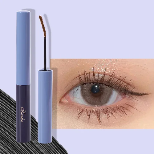 블랙 마스카라 울트라 파인 브러시 헤드, 두껍고 긴 컬링, 긴 마스카라, 방수 천연 얼룩 방지 연장 속눈썹 화장품 7