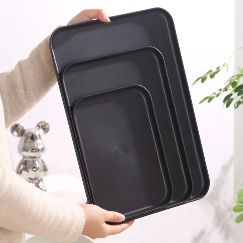 Heavy-Duty Black Rectangular Serving Tray - Non-Slip Surface, Commercial Grade for Restaurants, Hotels, Cafes & Fast Food 5