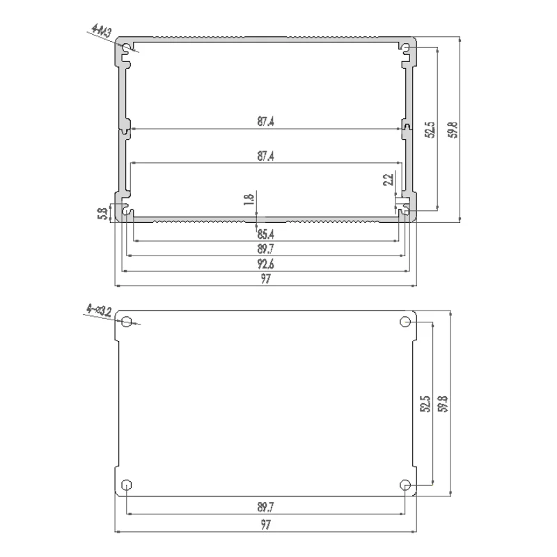 bateria caixas circuito placa 120x97x60mm